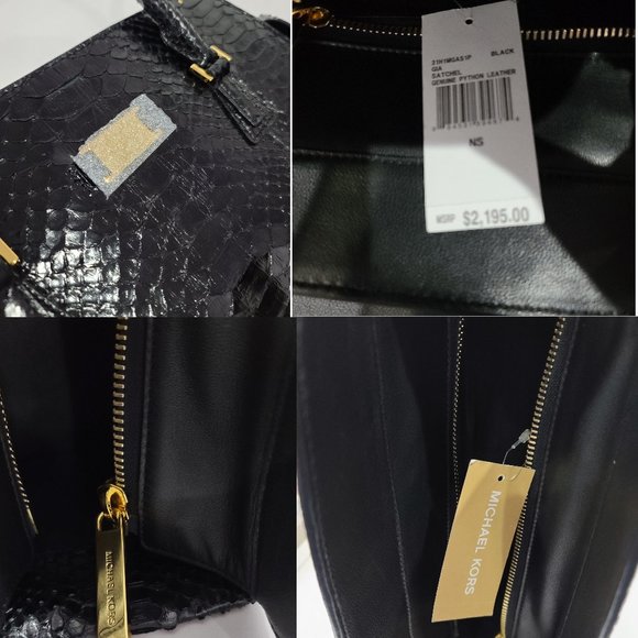 65% SALE ✅ Michael Kors GIA PYTHON LEATHER SATCHEL~ Runway Collection ✨ NWT's - Picture 16 of 17